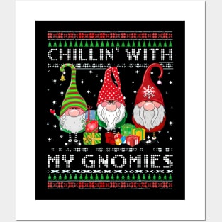 chillin with my gnomes christmas Posters and Art